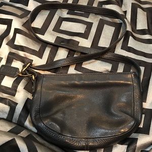 Vintage black leather coach bag